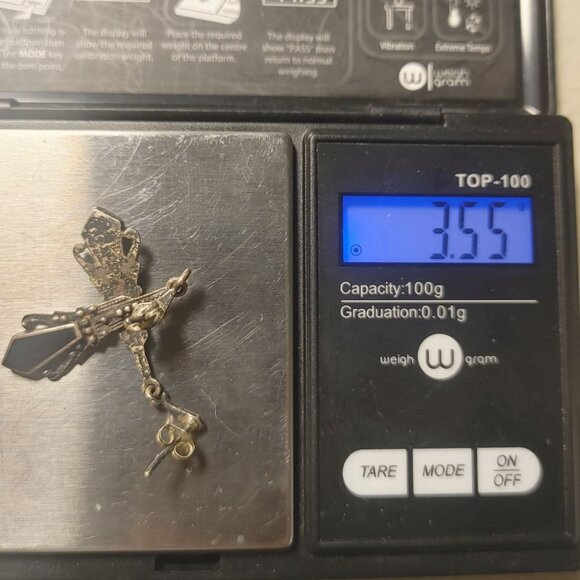 Antique Dangle Earrings  Black Onyx Post Back Art Deco Sterling Silver Victorian - Picture 4 of 11